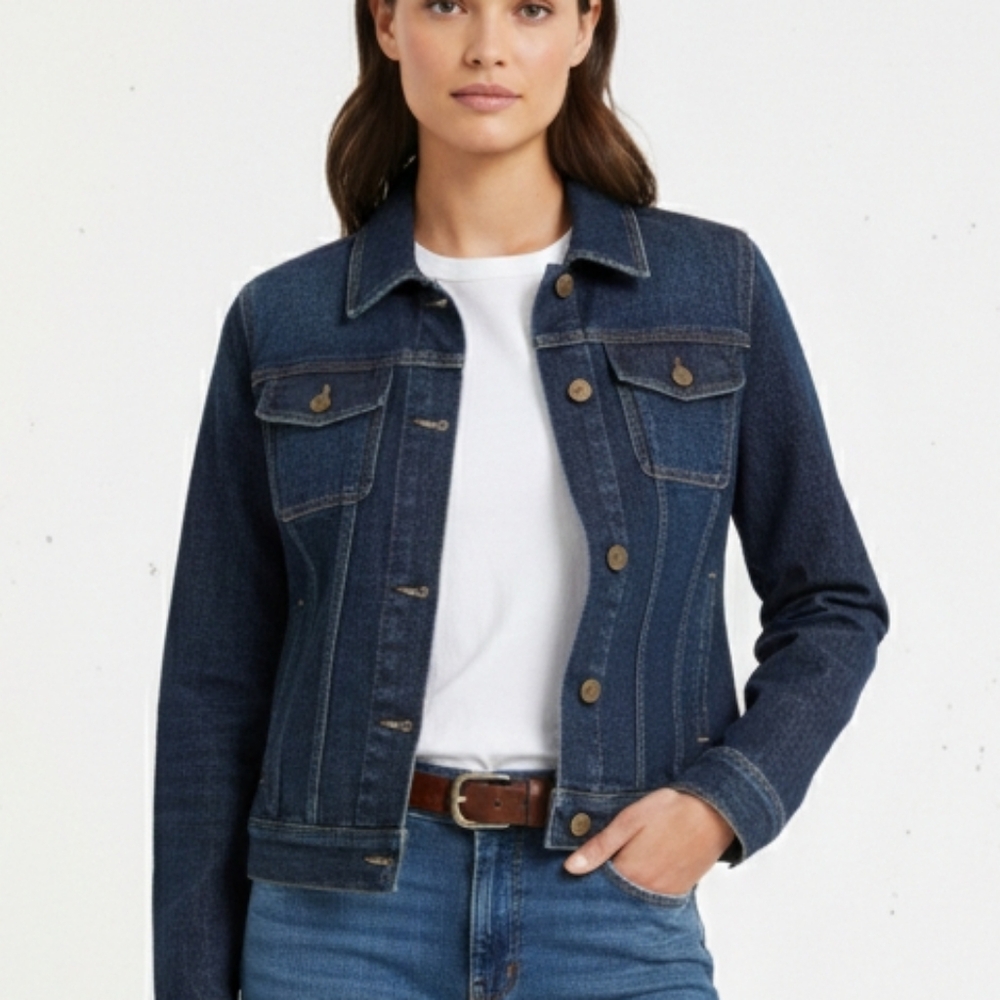Lauren Ralph Lauren Indigo Western Stitched Denim Jacket Size PS